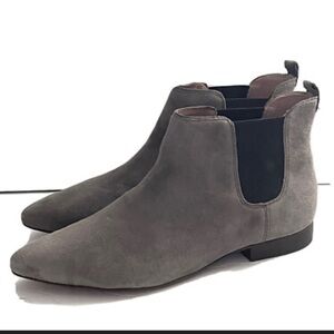 Madewell Nico Gray Suede Chelsea Ankle Boots